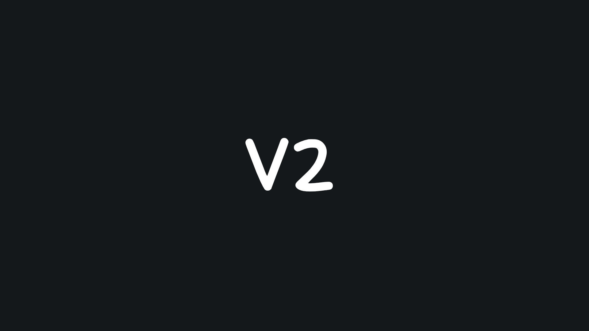 "V2" capitalized at the center in a black background.
