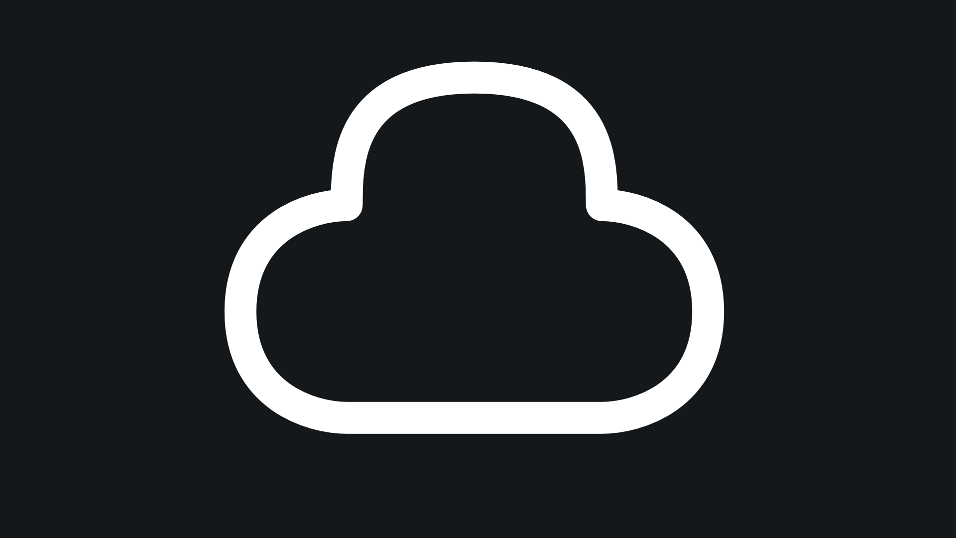 Cloud icon in the center in a black background.